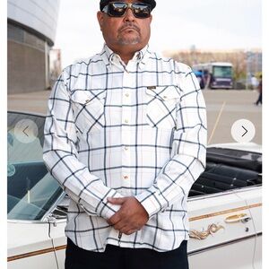 DIXXON White and Navy Checkered Shirt